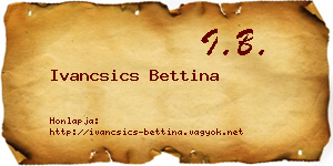 Ivancsics Bettina névjegykártya